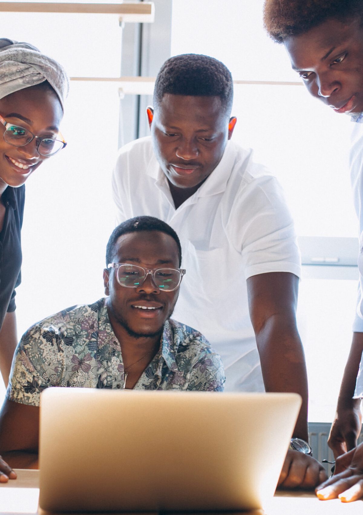 Group of afro americans working together Group of afro americans working together